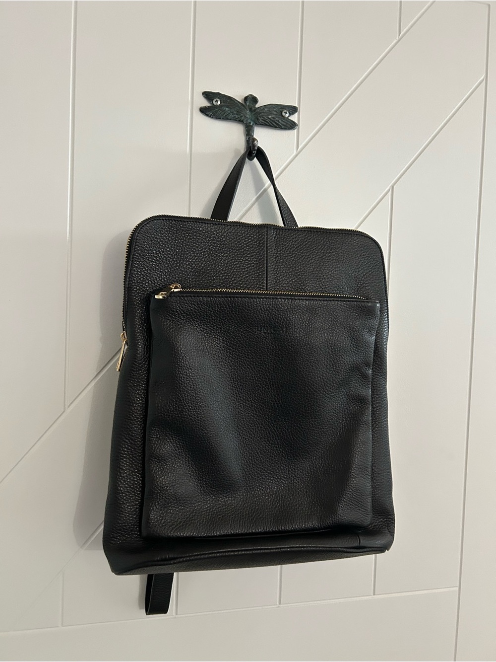 Unica Firenze Black Leather Backpack - Sleek Everyday Men’s Bag